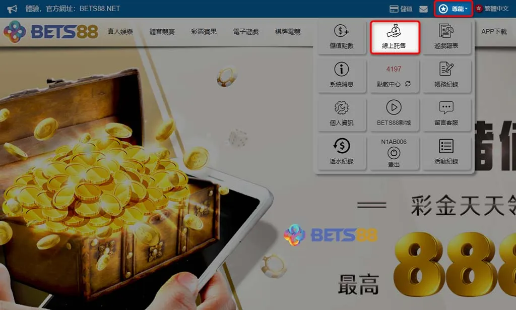 BETS88娛樂城出金步驟說明 電腦版 點擊線上託售-bets88娛樂城com